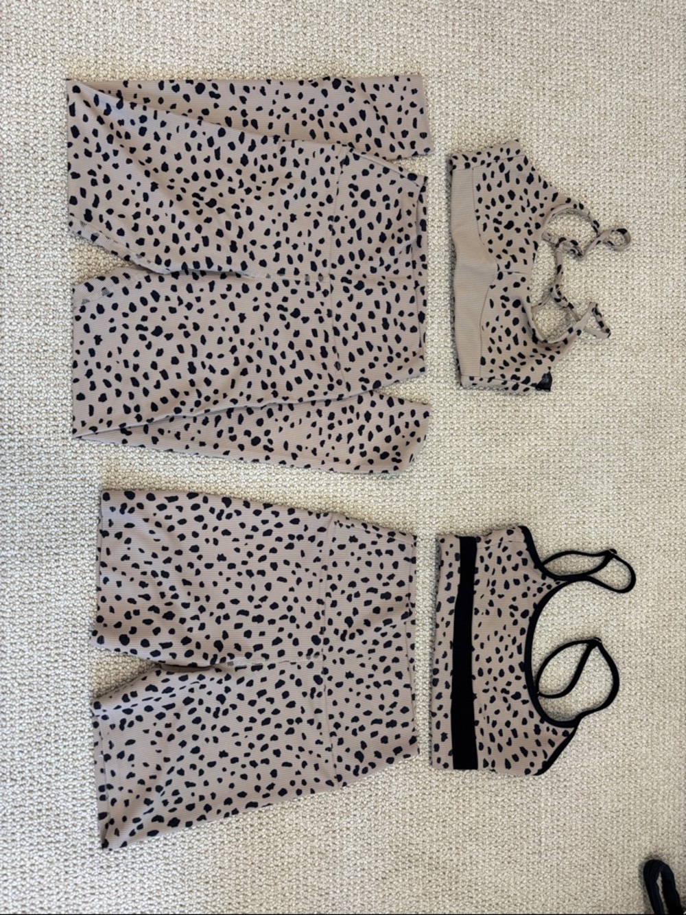 Beach Riot Taupe Leopard Spot 4 piece set
